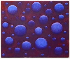 Paul Brach – « Spheres Blue Bolero » – Peinture à l'huile abstraite de style Pop Art – École de New York