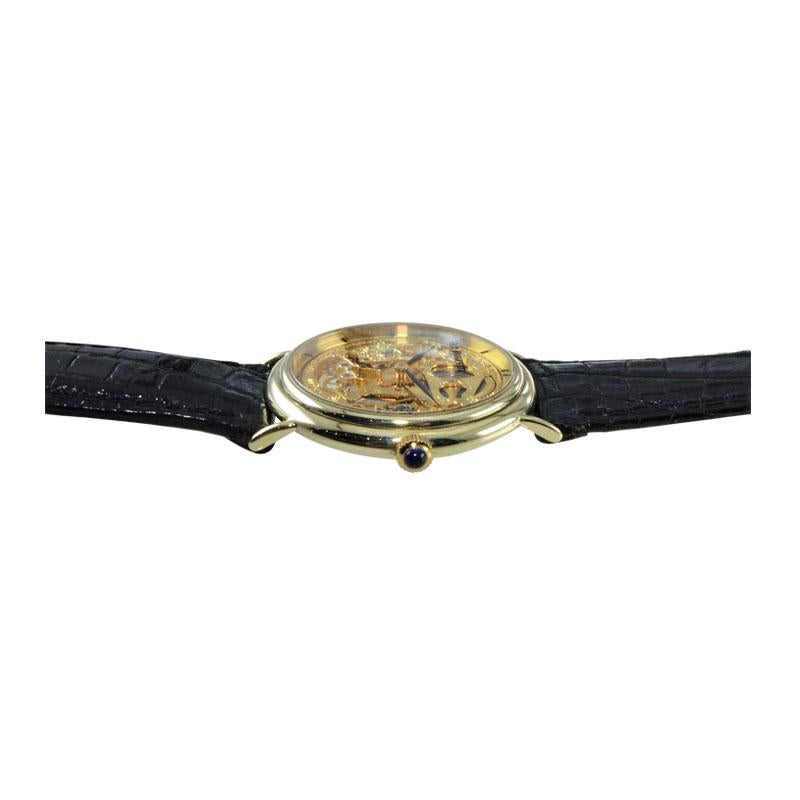 Paul Breguette 14 Karat Solid Gold Unique Skeleton Watch 5