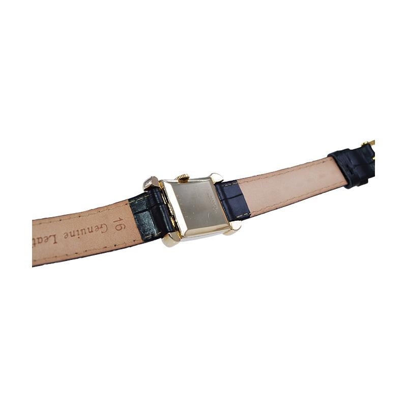 Paul Breguette Art Deco Tank Stil Armbanduhr:: ca. 1940 5