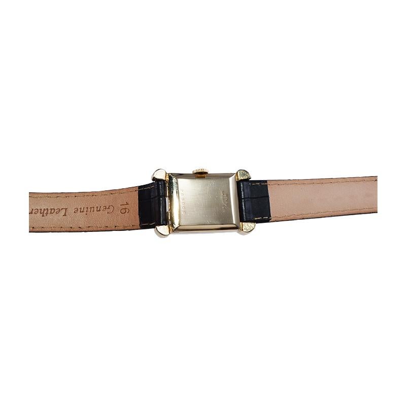 Paul Breguette Art Deco Tank Stil Armbanduhr:: ca. 1940 6