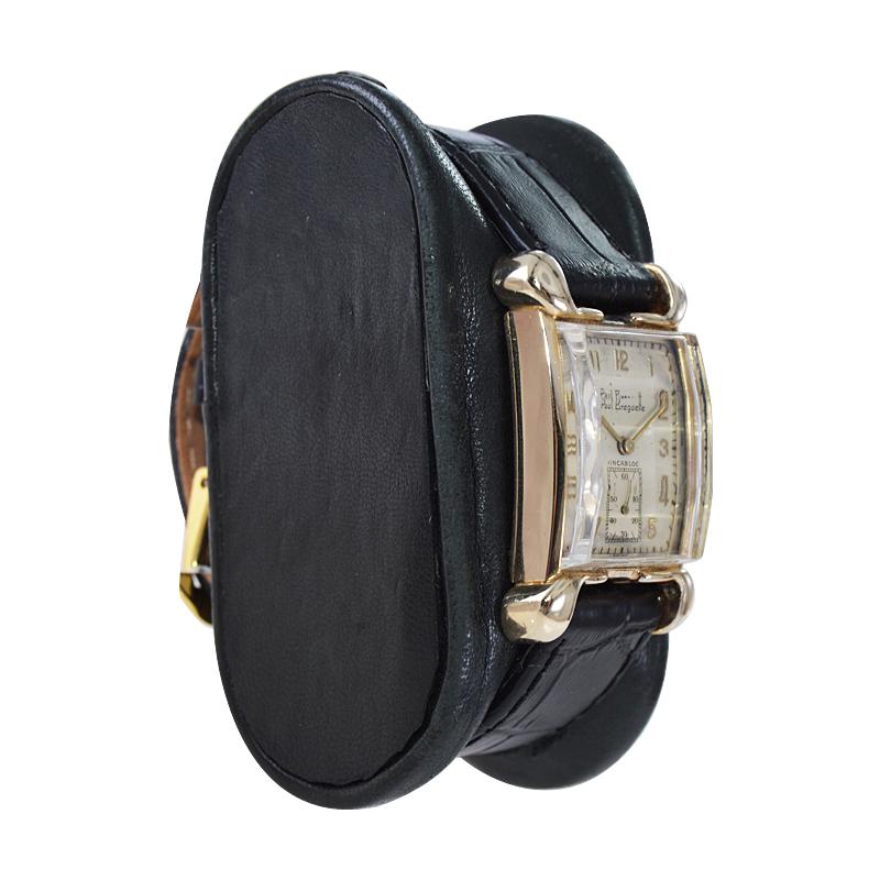 Paul Breguette Art Deco Tank Stil Armbanduhr:: ca. 1940 1
