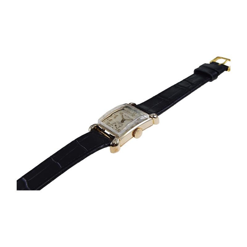 Paul Breguette Art Deco Tank Style Wrist Watch, Circa 1940's 1
