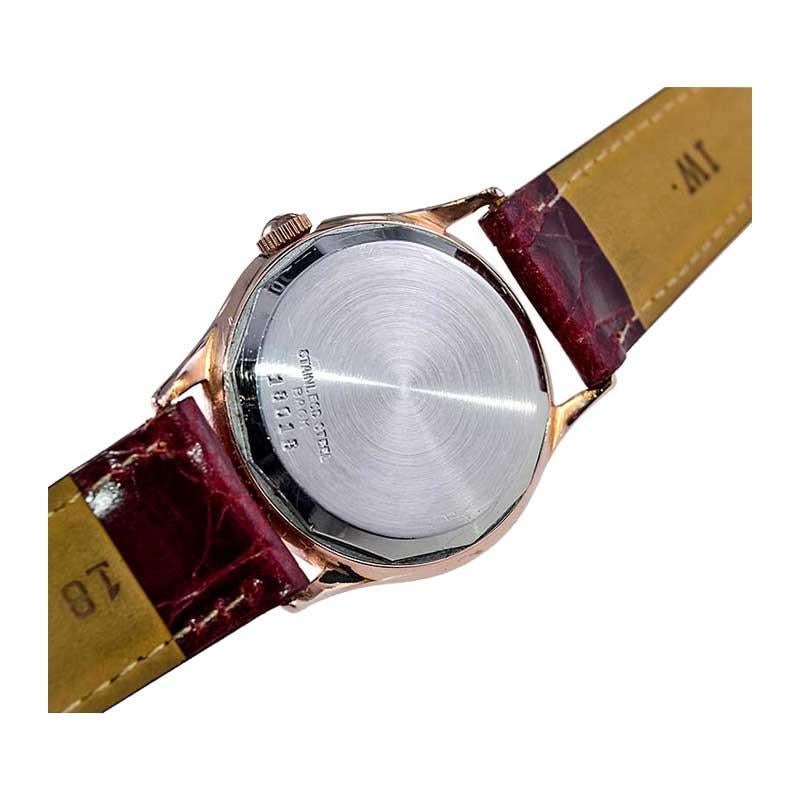 Paul Breguette Rose Gold Filled Art Deco Watch with Original Dial from 1940's 12