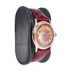 Paul Breguette Rose Gold Filled Art Deco Watch with Original Dial from 1940's