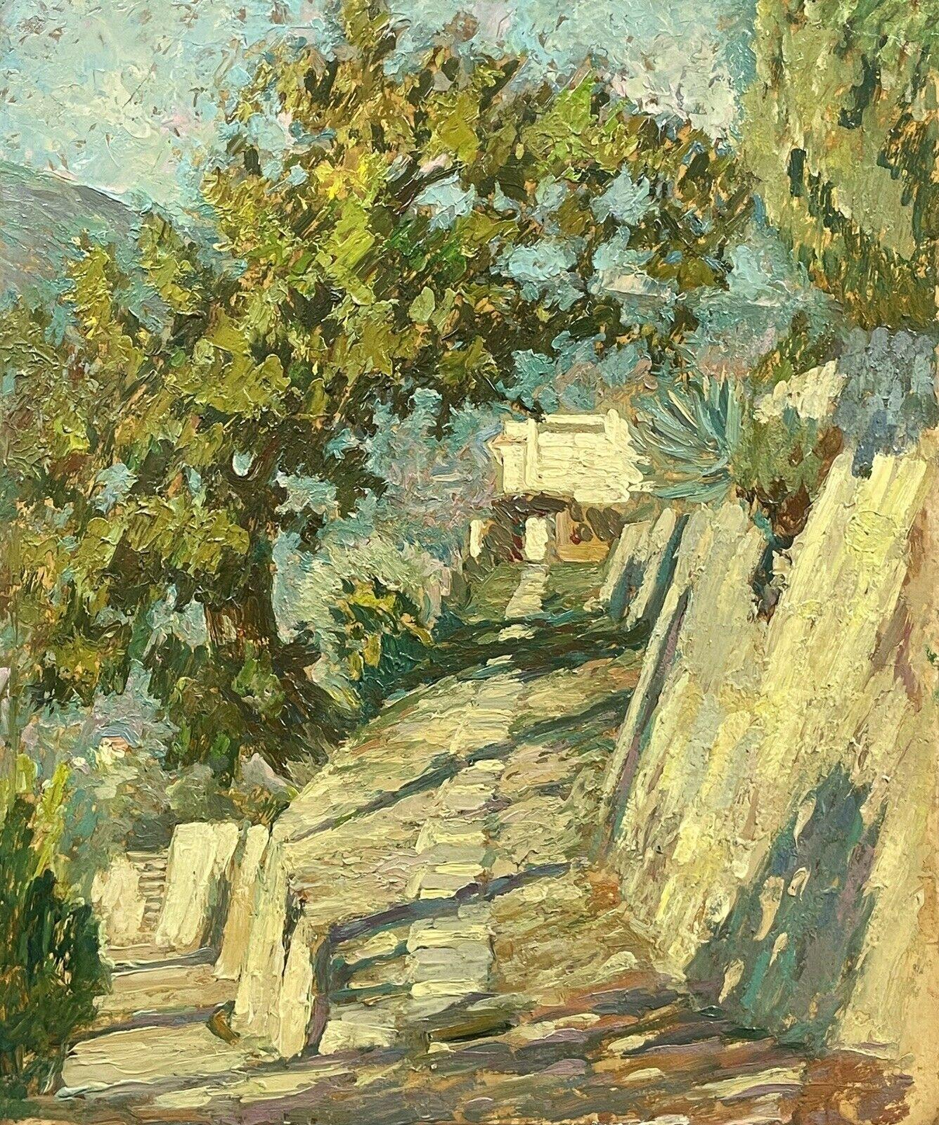 Paul Bret Landscape Painting - Paul BRET (1902-1956) Large Impressionist Oil Grasse South of France Sunlight