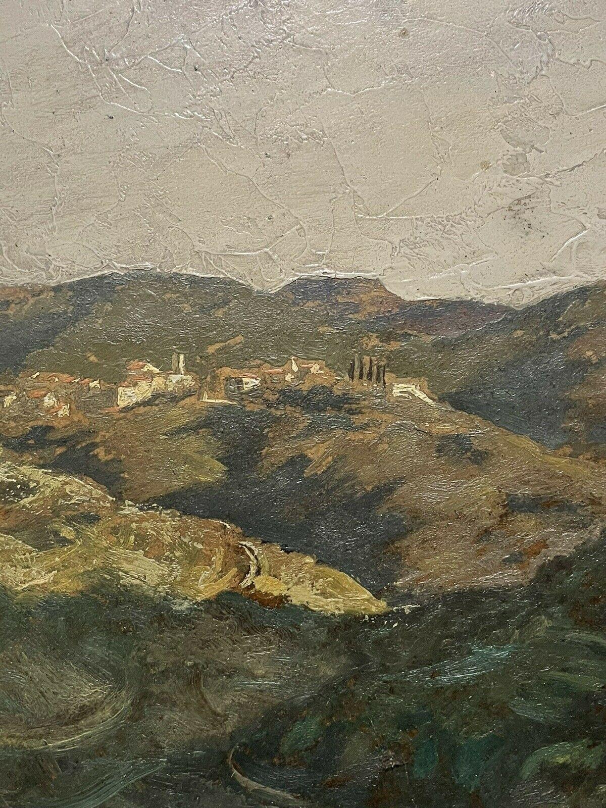 Paul BRET (1902-1956) Large Impressionist Oil Greek Landscape Atmospheric - Gray Landscape Painting by Paul Bret