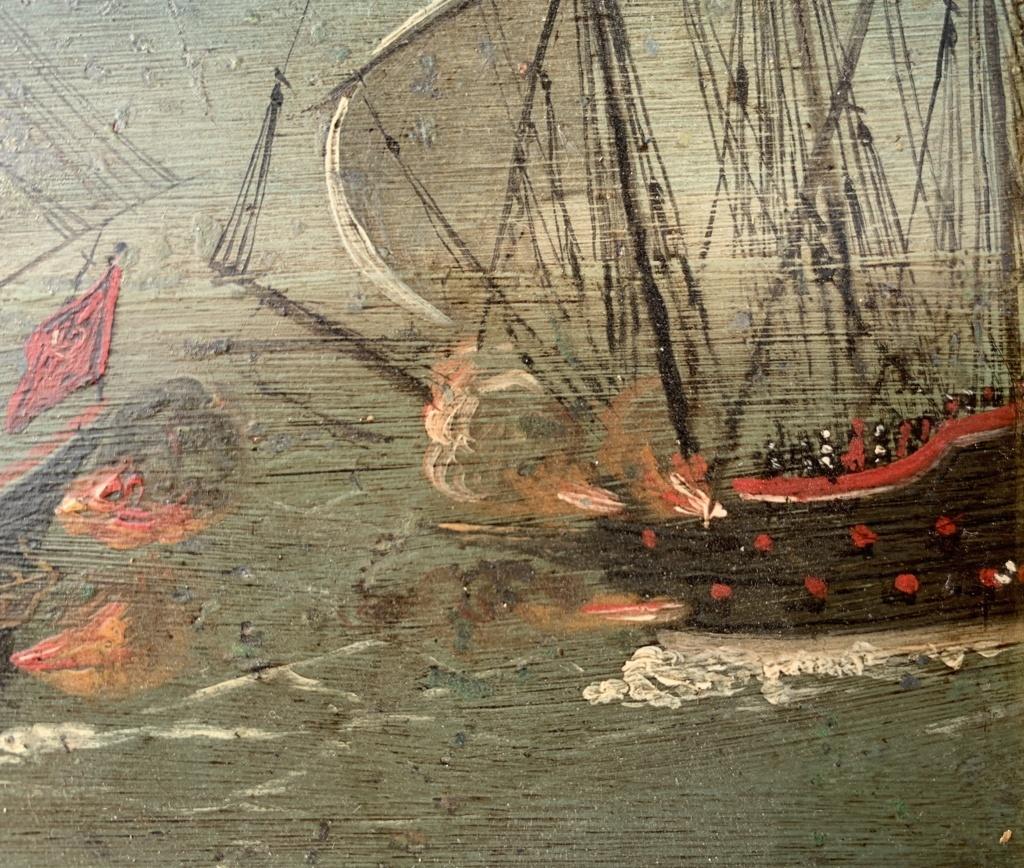 Paul Bril follower - 17th century Dutch landscape painting - Battleship  9