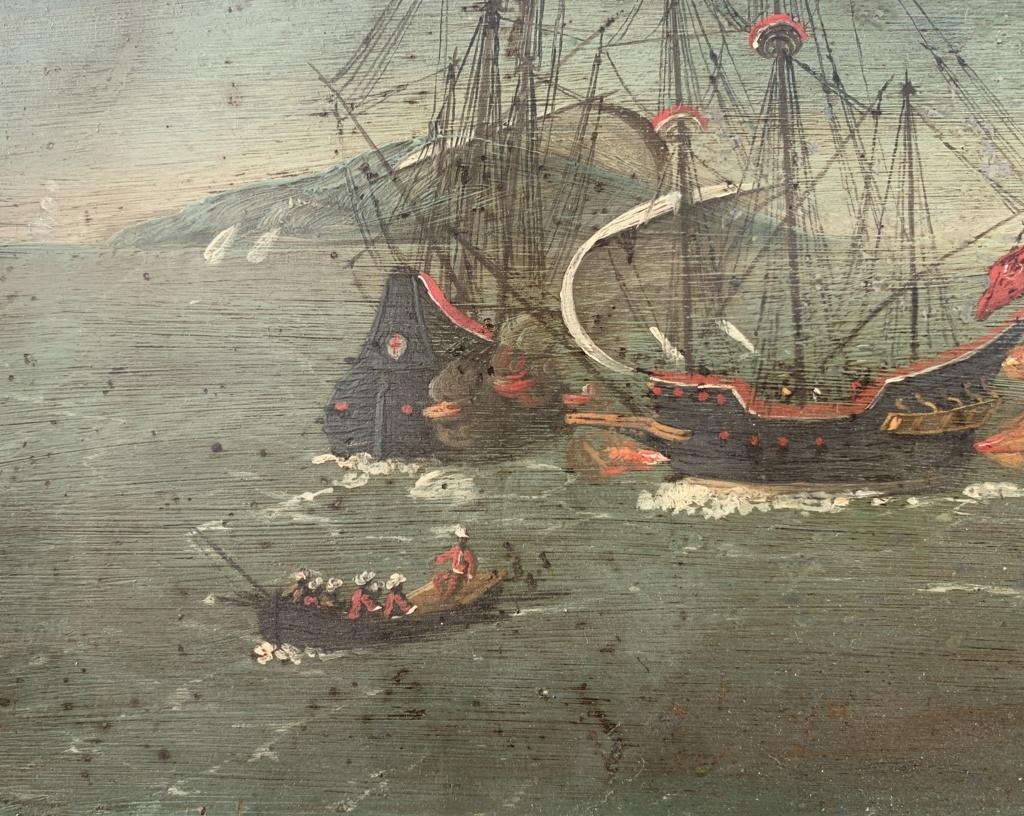 Paul Bril follower - 17th century Dutch landscape painting - Battleship  2