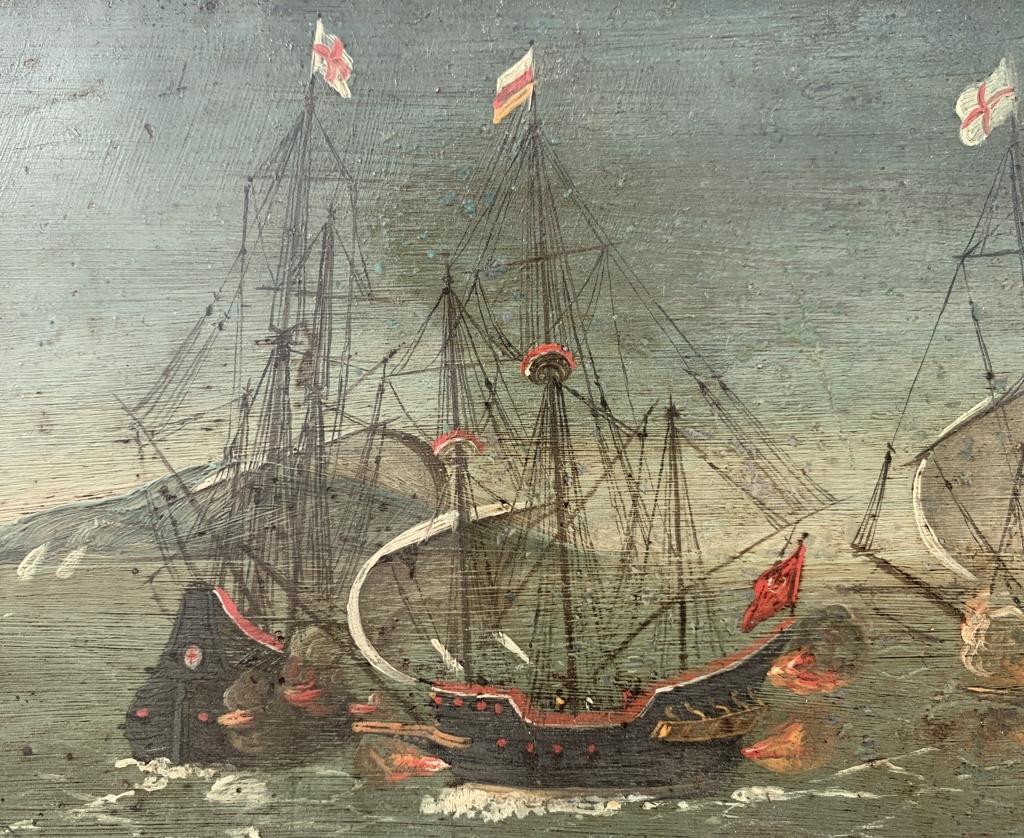Paul Bril follower - 17th century Dutch landscape painting - Battleship  3