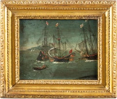 Paul Bril follower - 17th century Dutch landscape painting - Battleship 