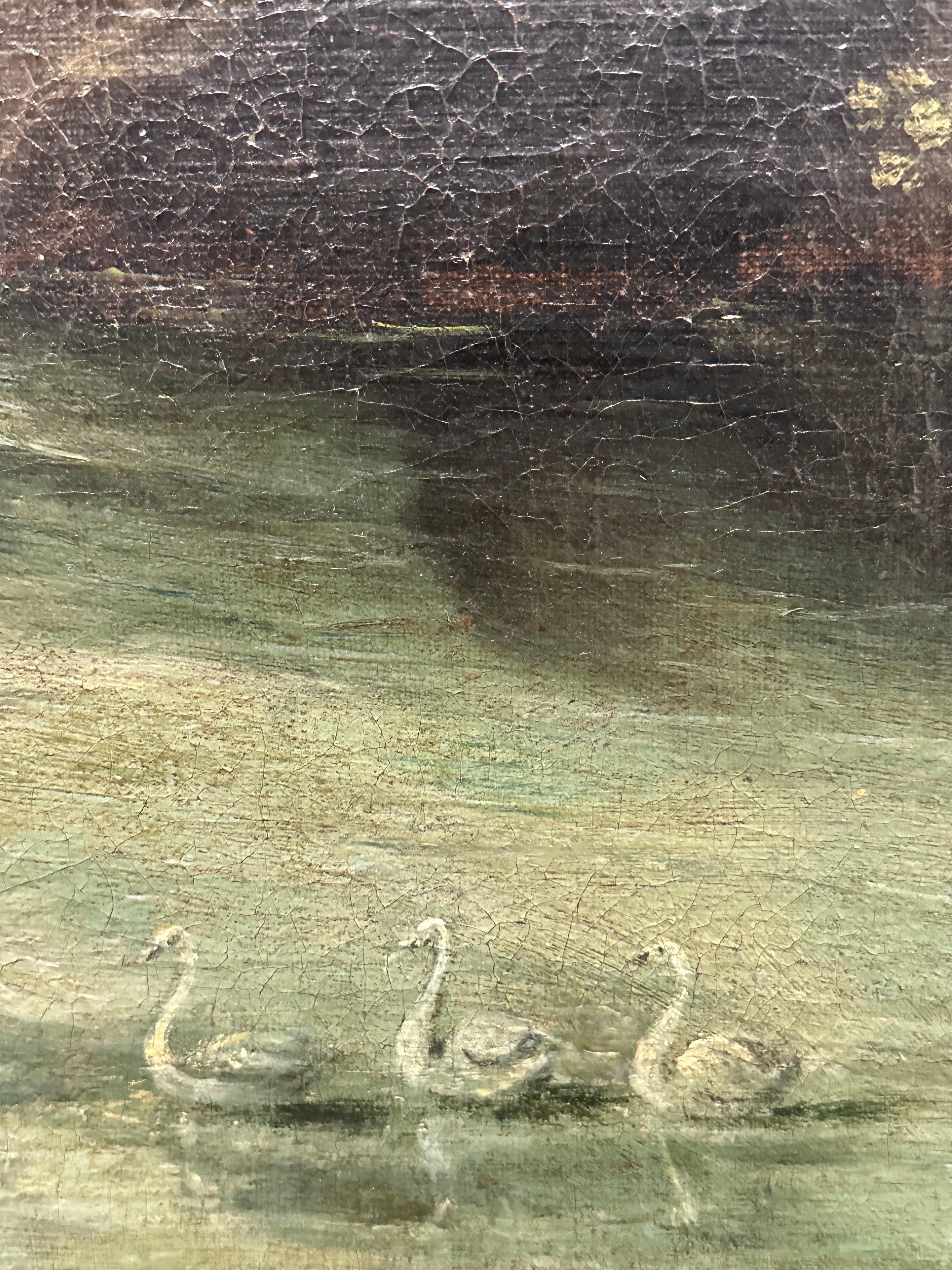 Enorme dipinto ad olio del 1600 del maestro fiammingo Tobias e l'angelo, paesaggio barocco in vendita 5