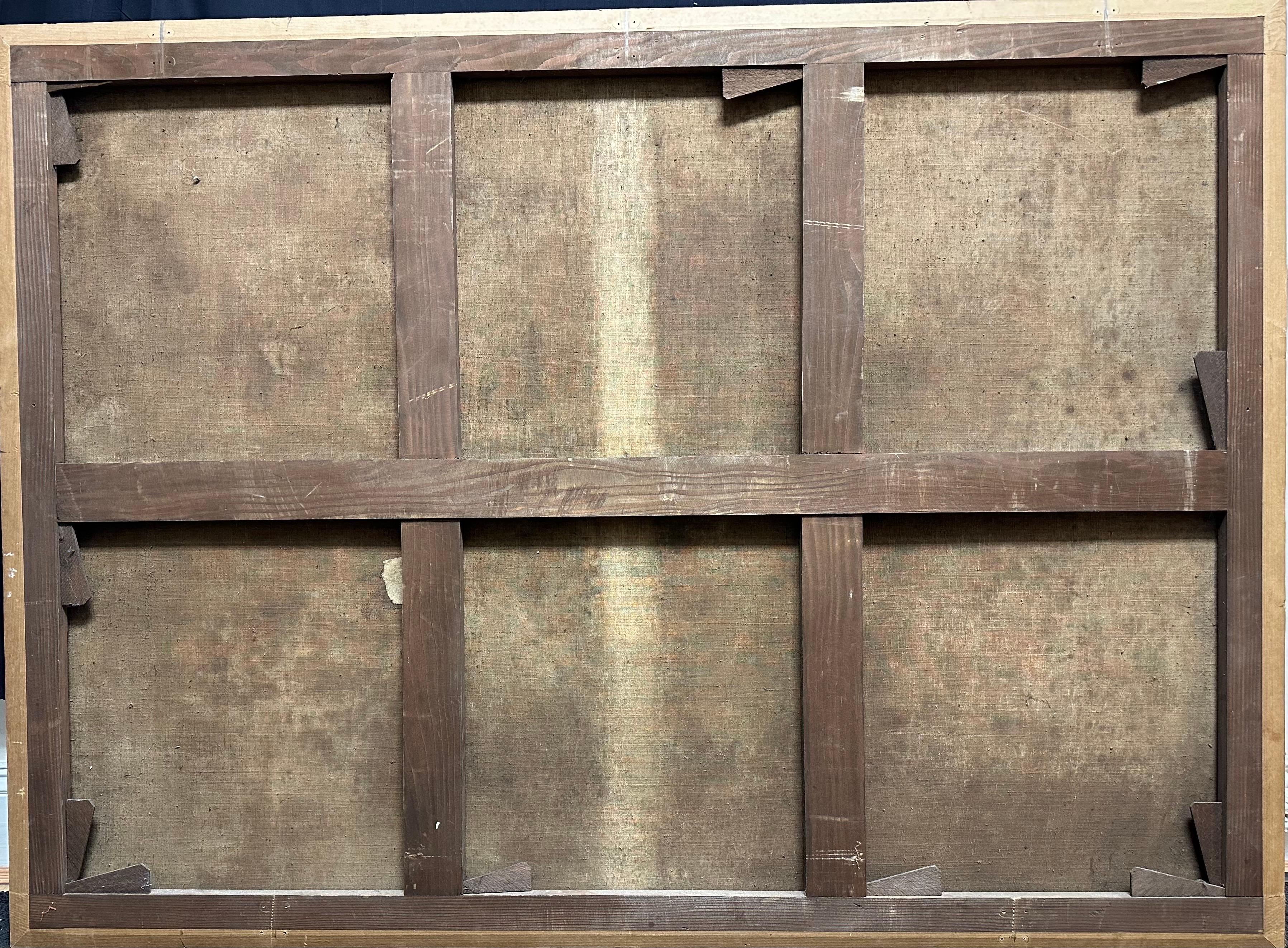 Enorme dipinto ad olio del 1600 del maestro fiammingo Tobias e l'angelo, paesaggio barocco in vendita 7
