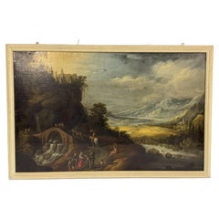 Paul Brill - scope of, River landscape with wayfarers