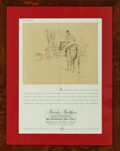 Vintage "Fox-Hunter In The Field" 1937 Advert for Brooks Brothers by Paul Brown