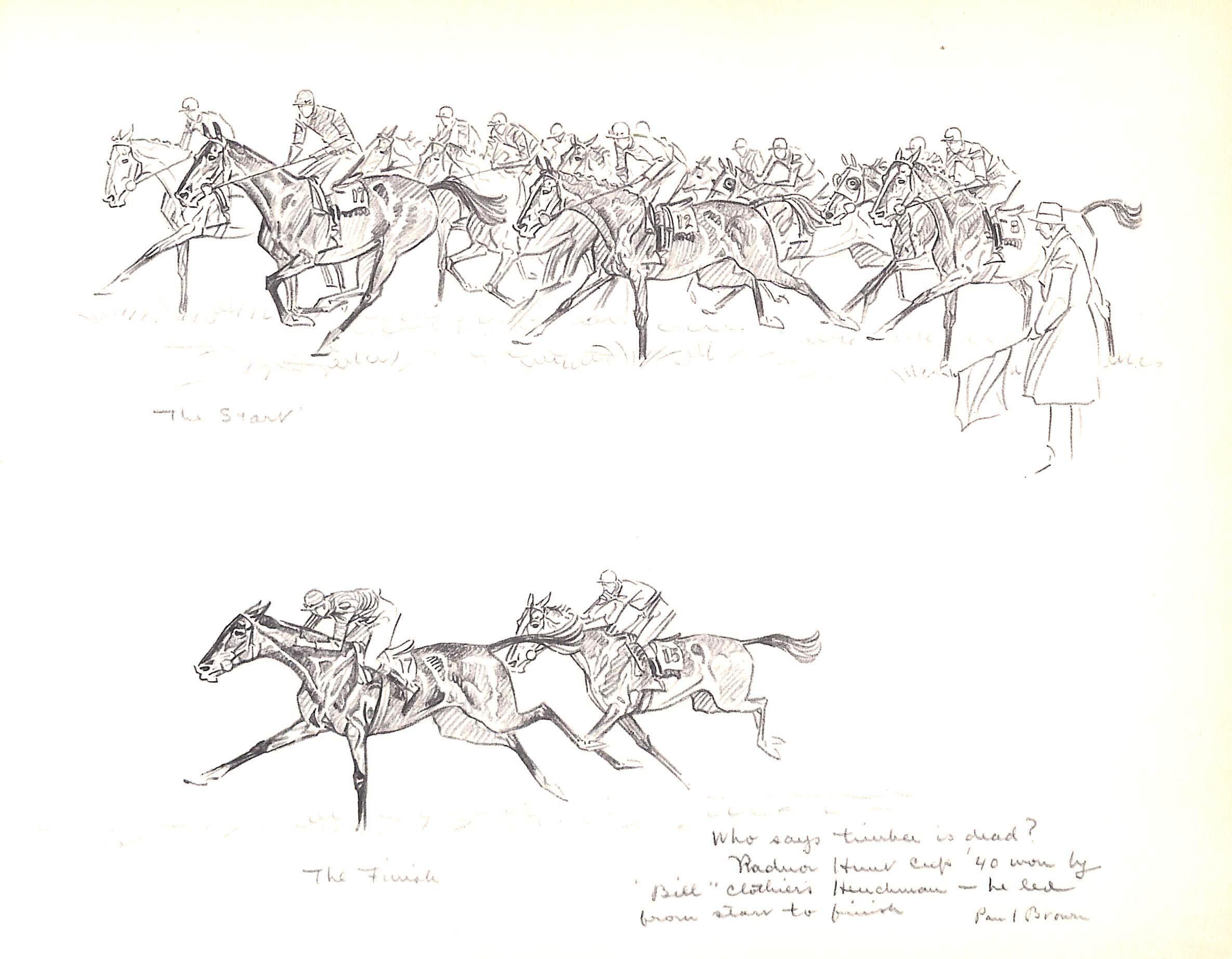 Tasse de chasse Radnor 40 Won par Bill Clothier's Henchman Litho par Paul Brown en vente 3