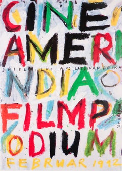 ""Cine-Amerindia Filmpodium"" Original Vintage-Filmfestival-Plakat