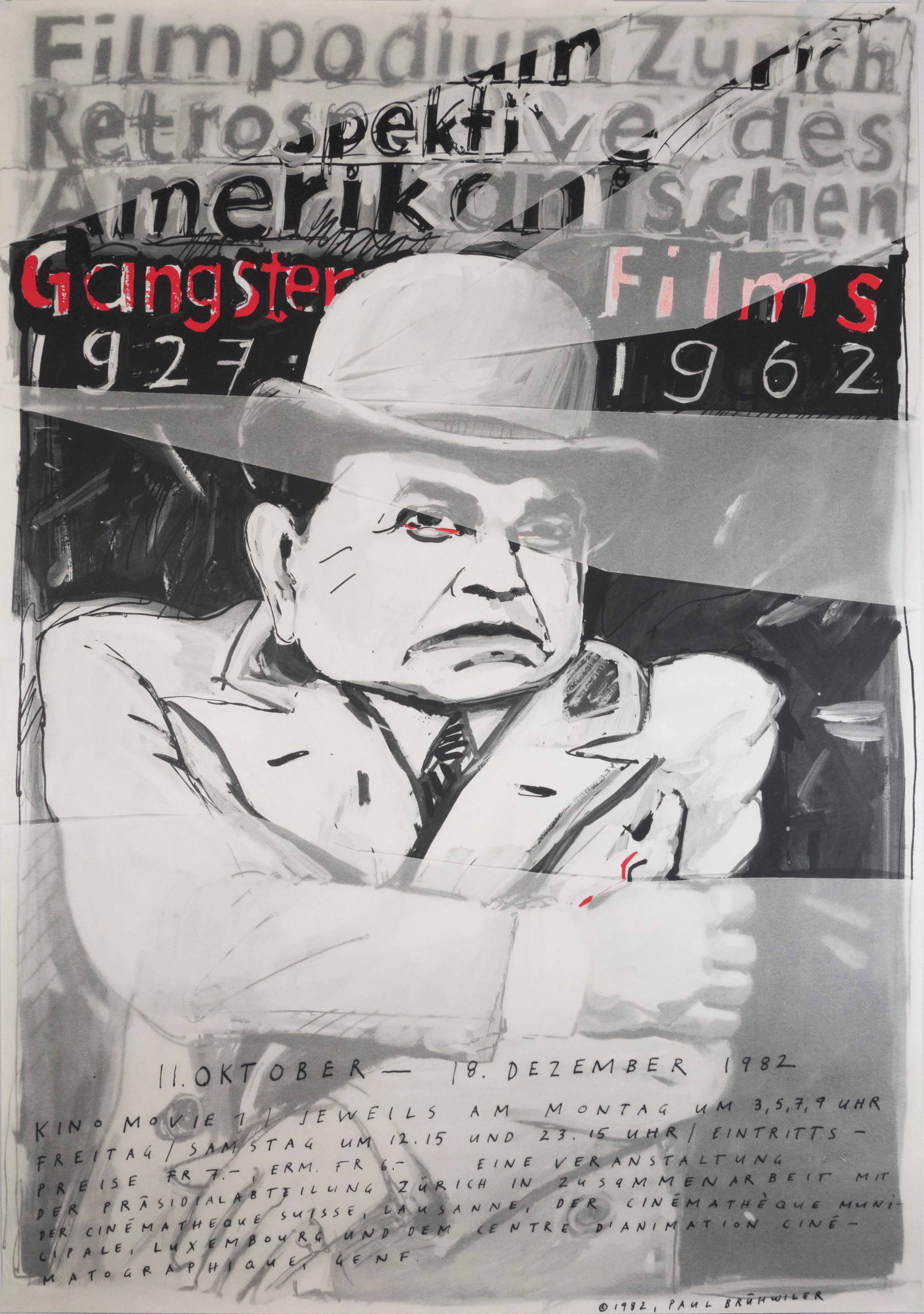 "Gangster Films Retrospektive - Filmpodium" Film Festival Poster - Print by Paul Bruhwiler