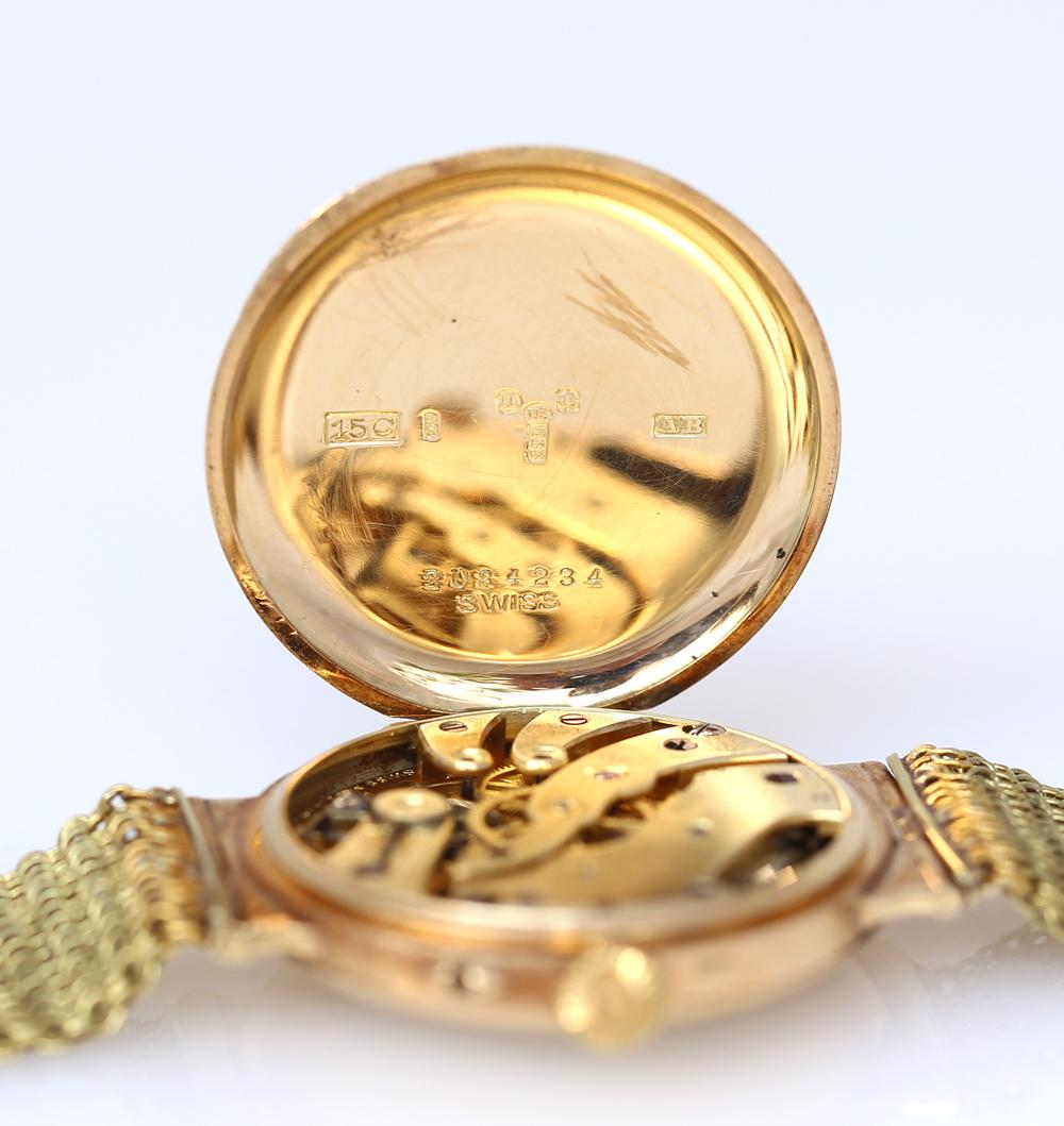 Paul Buhre Swiss Mesh Gold Watch Unisex Antique Box, 1915 For Sale 4