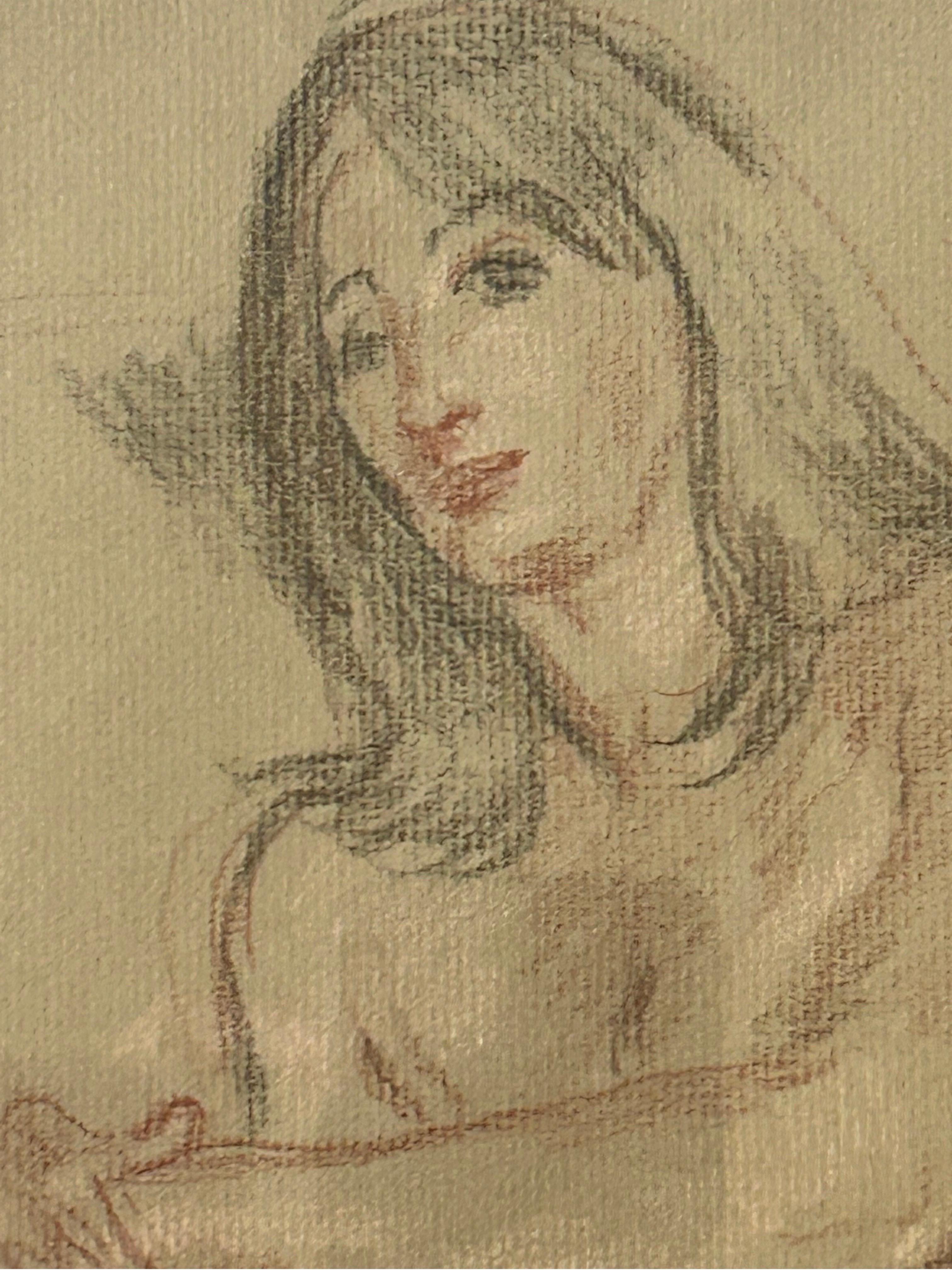 Paul Cadmus 1904-1999.American Reclining Female Nude crayon on paper c1960s For Sale 10