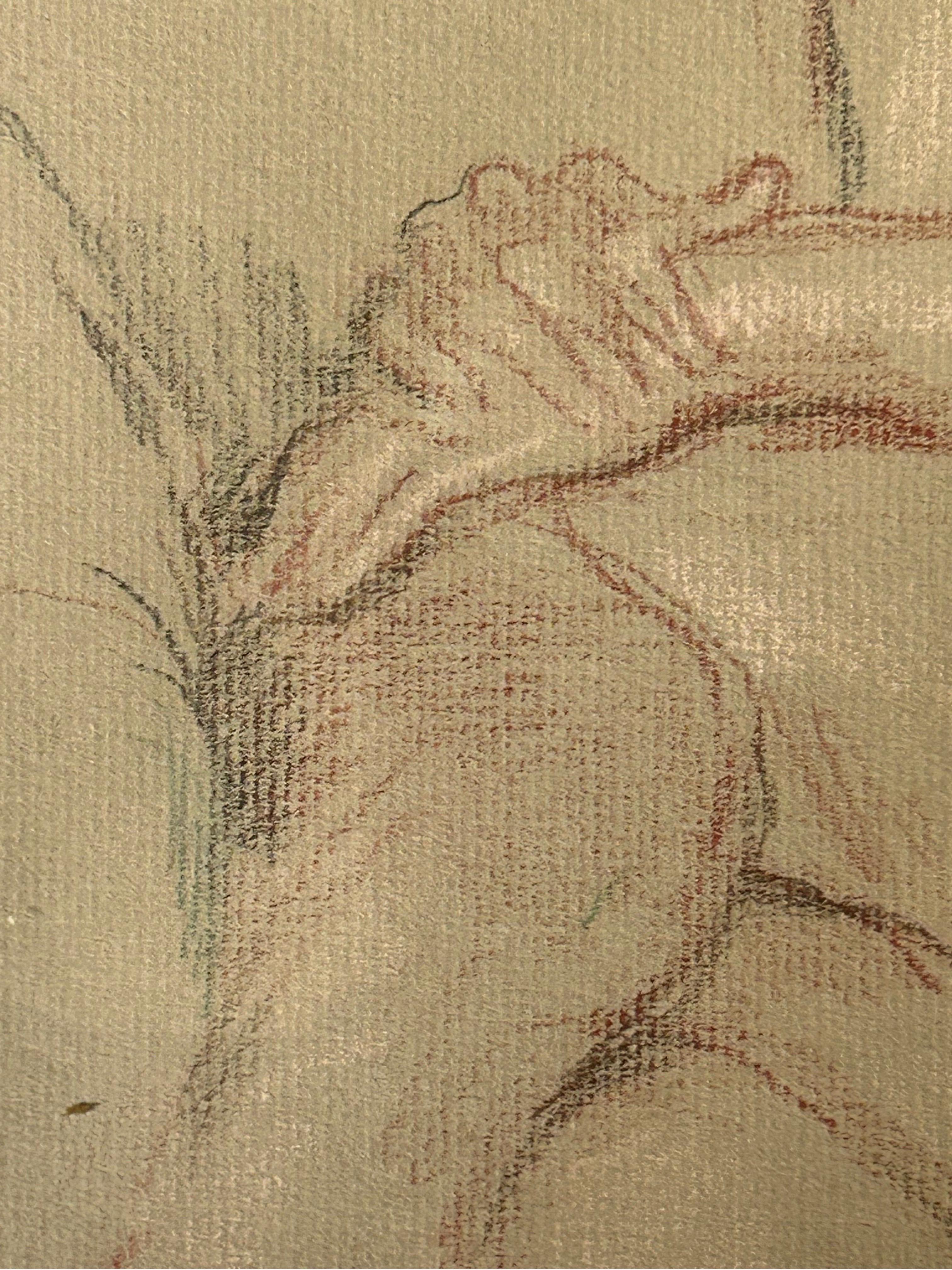 Paul Cadmus 1904-1999.American Reclining Female Nude crayon on paper c1960s For Sale 13