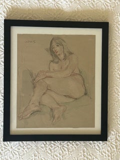 Paul Cadmus 1904-1999.American Reclining Female Nude crayon on paper c1960s