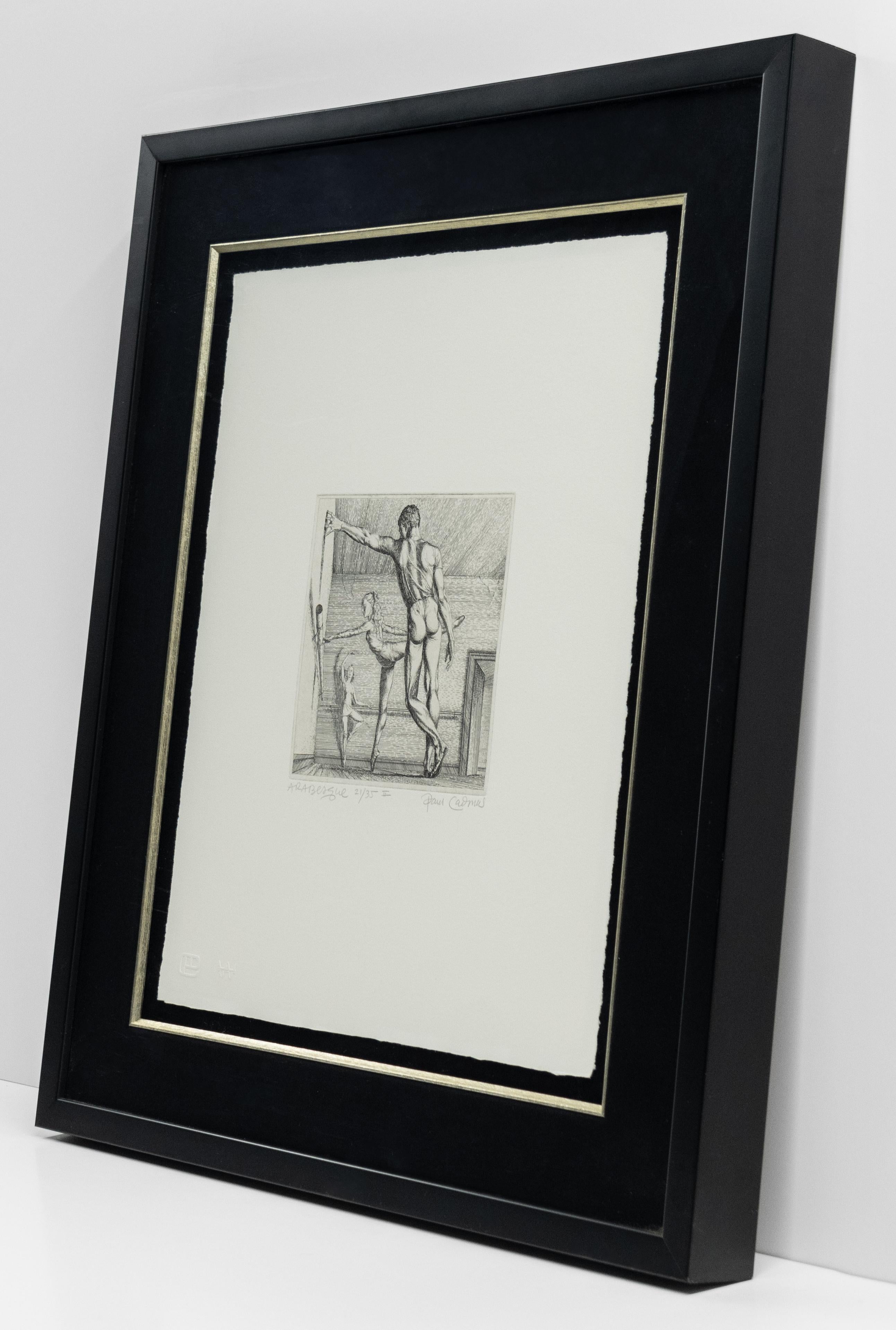 Paul Cadmus, Arabesque
1947/1979

Signed, titled, and numbered in pencil, recto; Also blindstamped, l.l.

Etching (Edition of 35)

18 x 14.5 inches, sheet

