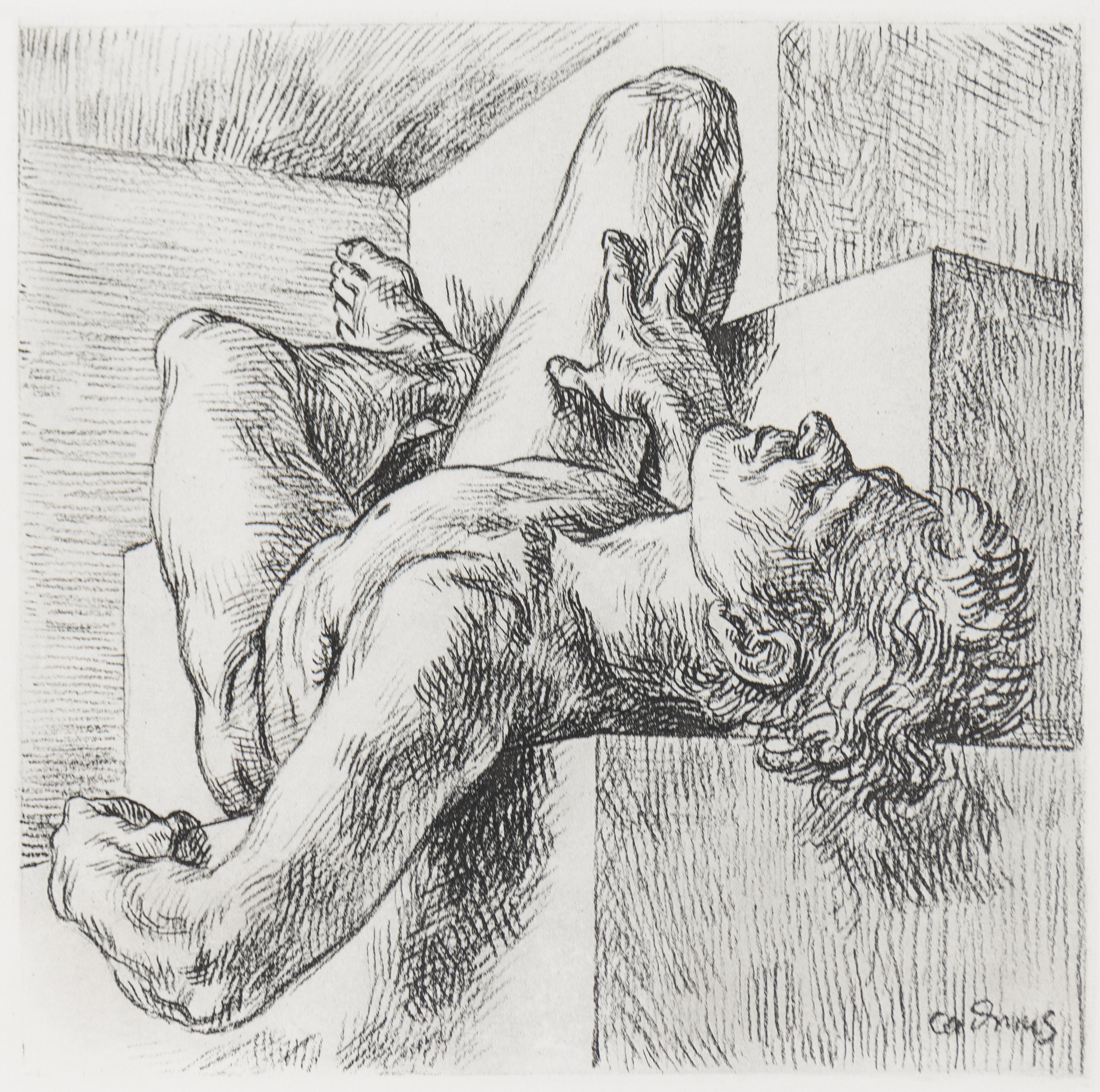 Paul Cadmus Nude Print - Male Nude
