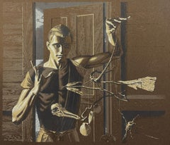 "Mobil (L'inventeur), 1953" Paul Cadmus Sérigraphie de réalisme magique signée