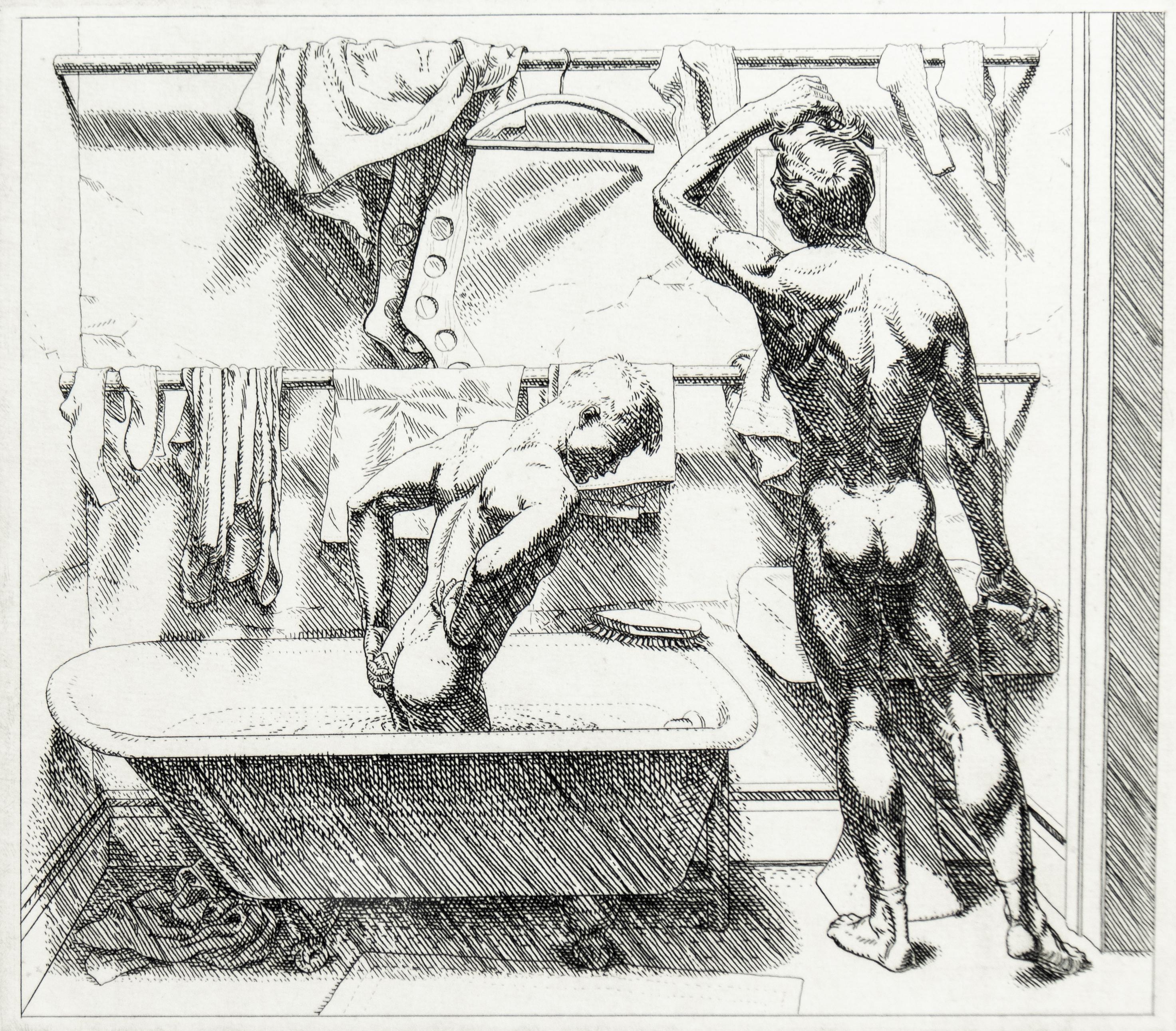 Paul Cadmus Figurative Print - The Bath