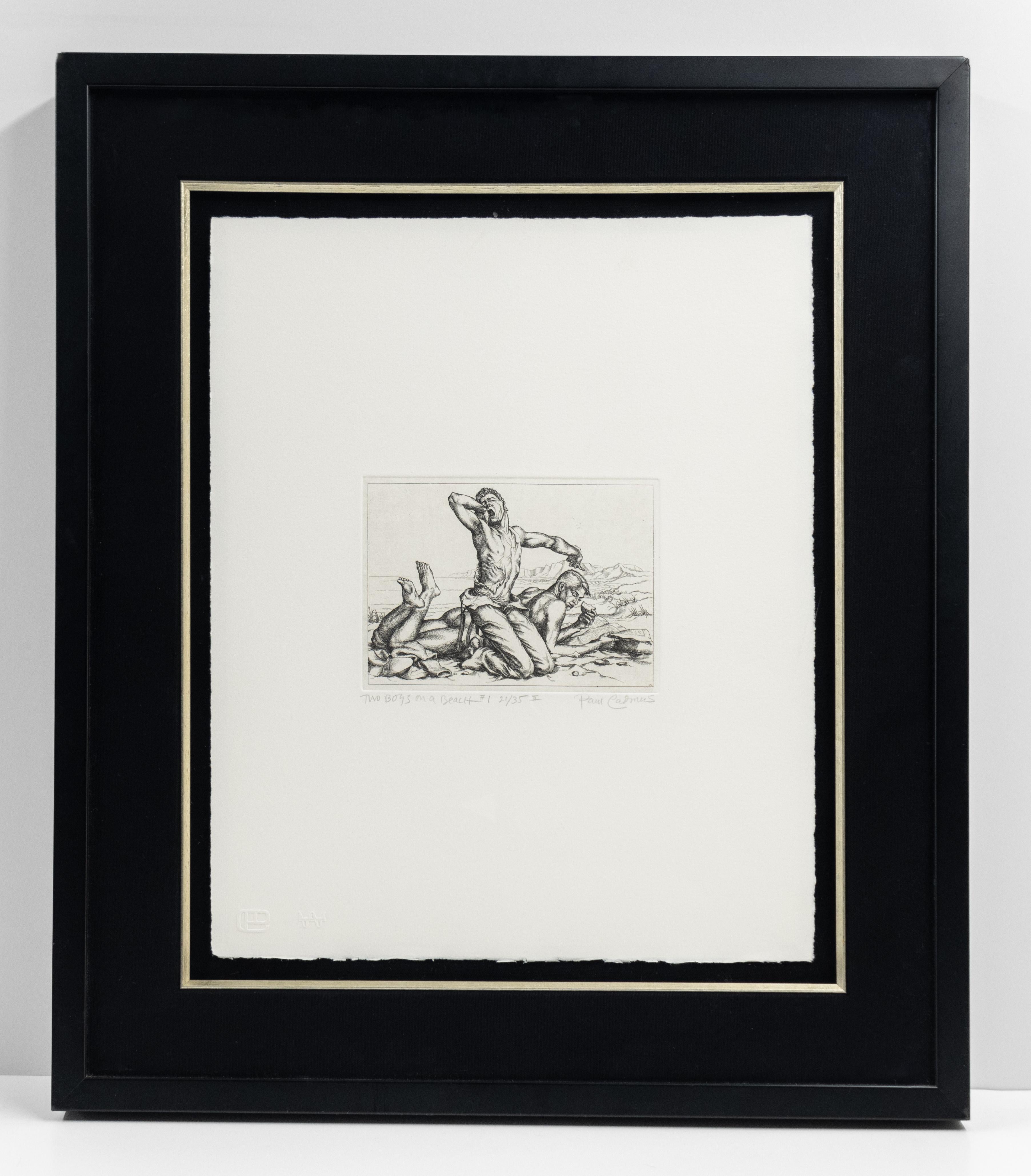 Two Boys on a Beach - Print by Paul Cadmus