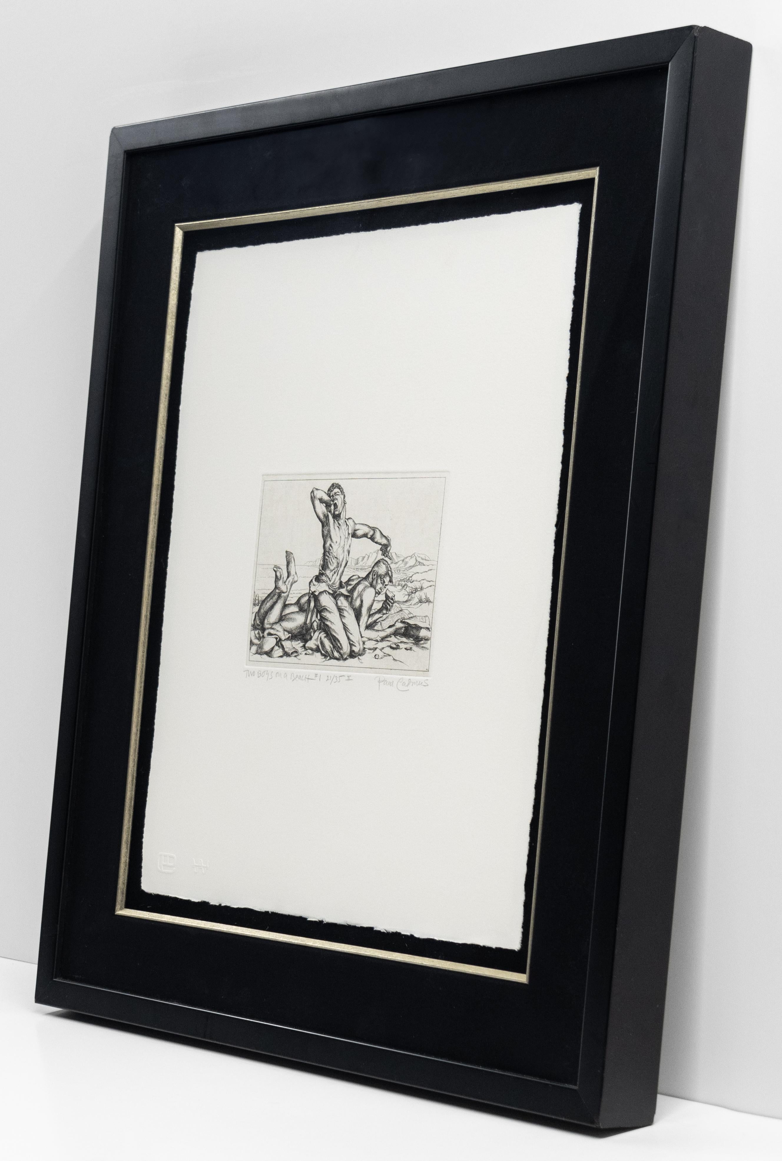 Two Boys on a Beach - Contemporary Print by Paul Cadmus
