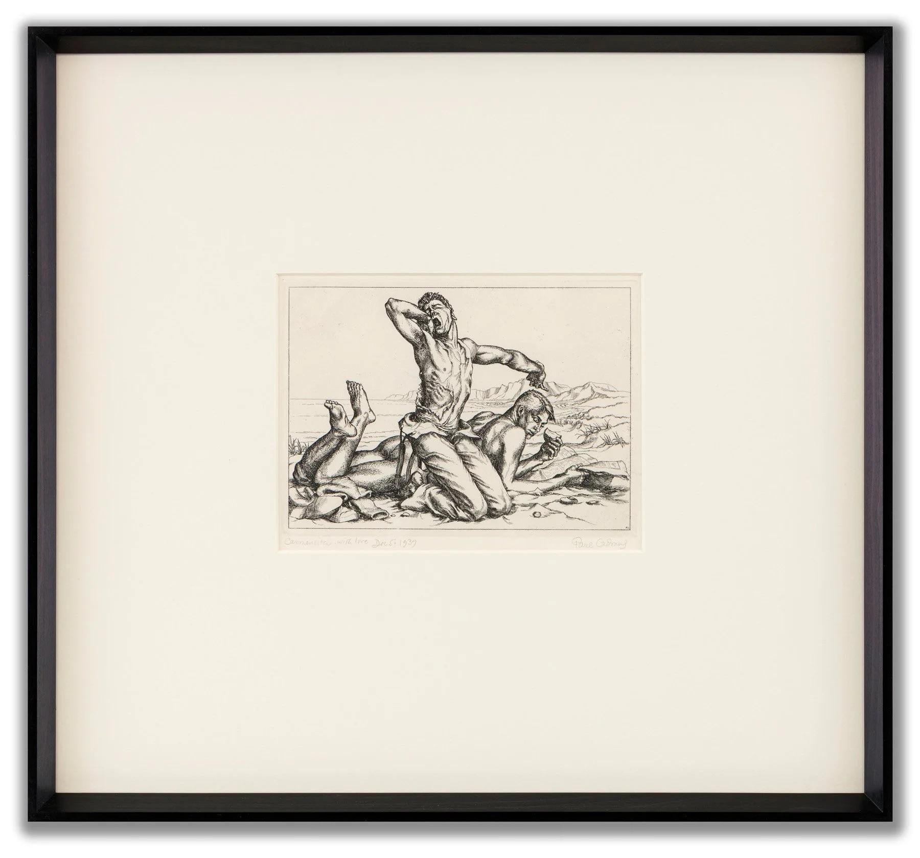 Two Boys on a Beach No.1 - Print by Paul Cadmus