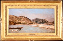 Huile impressionniste de Saint-Paul-les-Durance - Paysage fluvial de Paul Guigou