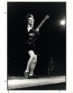 Angus Young Performing on Stage with AC/DC Vintage Original Photograph