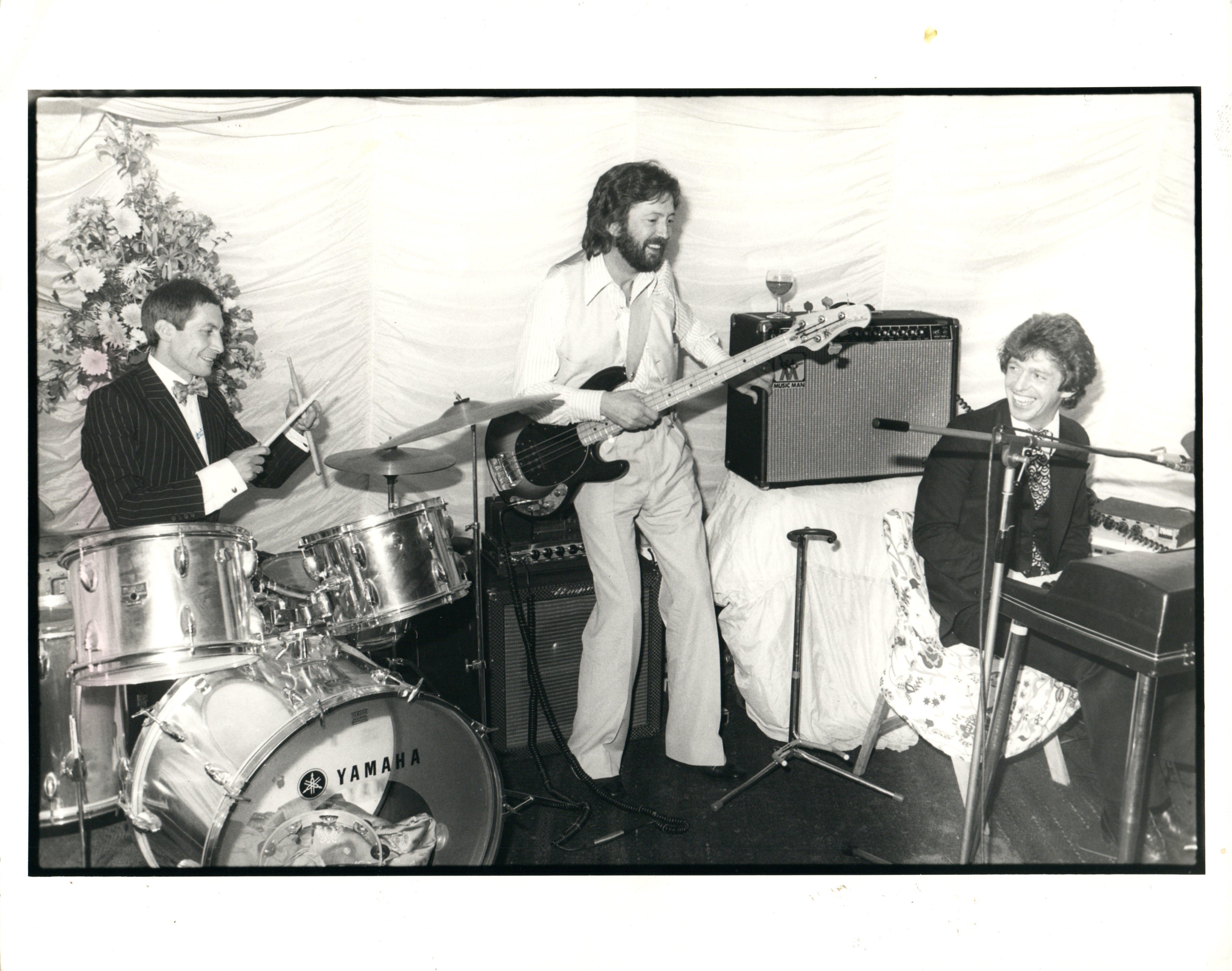 Paul Canty Portrait Photograph - Eric Clapton Playing at a Wedding Celebration Vintage Original Photograph