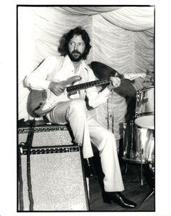 Eric Clapton Sitting on Amp, Playing Guitar Vintage Original Photograph