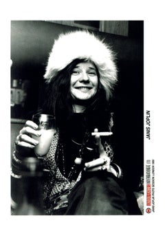 Janis Joplin with Cigarette and Drink Vintage Original Photograph