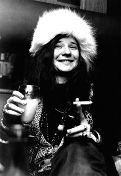 Janis Joplin with Cigarette and Drink Vintage Original Photograph