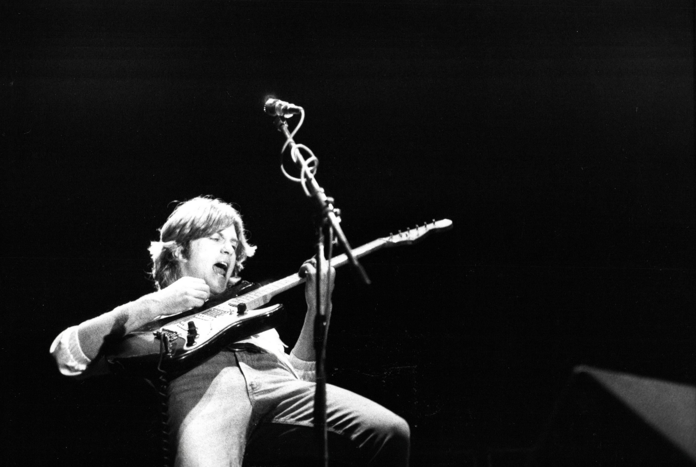 Paul Canty Portrait Photograph - John Lees of Barclay James Harvest Performing Vintage Original Photograph