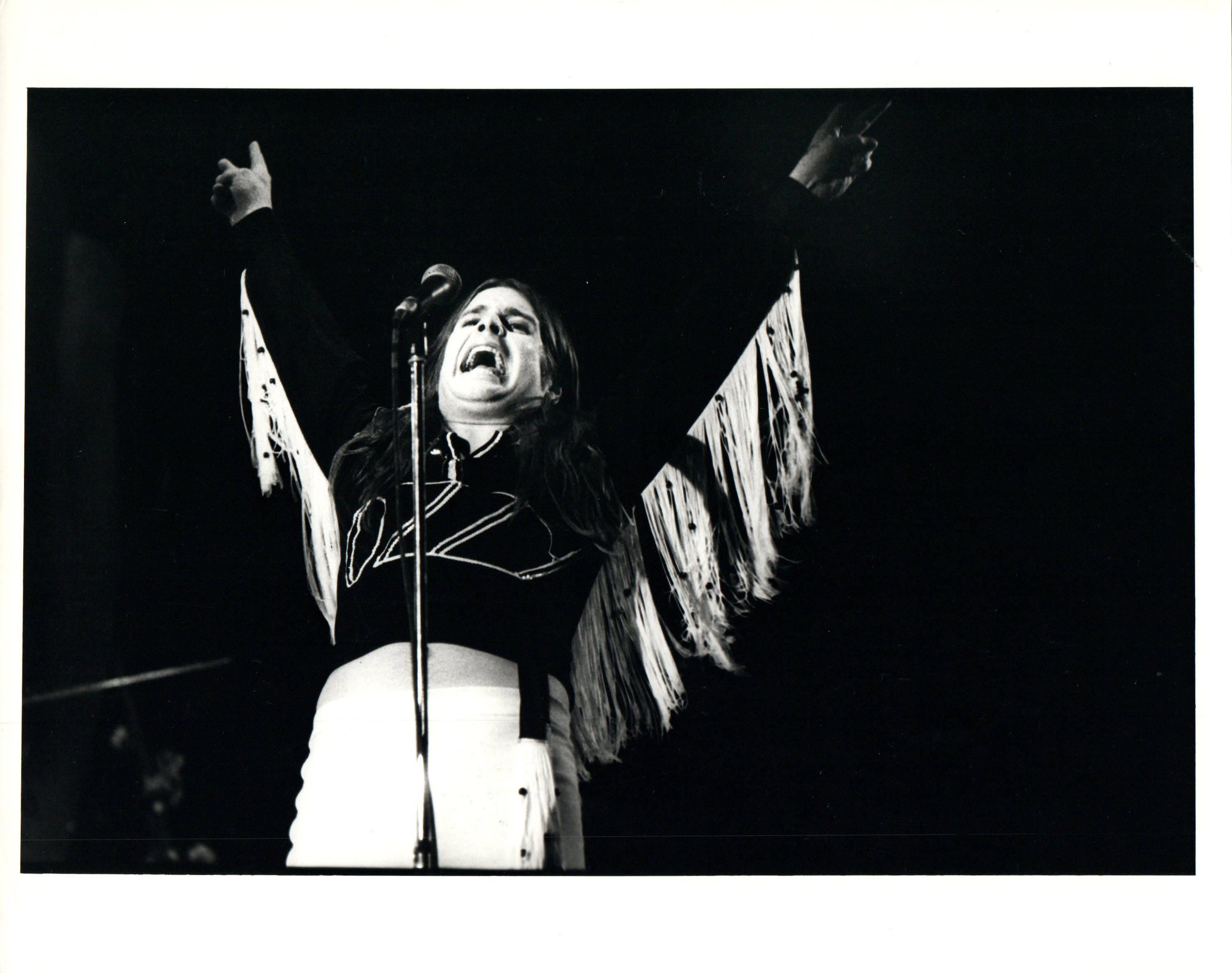Paul Canty Black and White Photograph - Ozzy on Stage Vintage Original Photograph