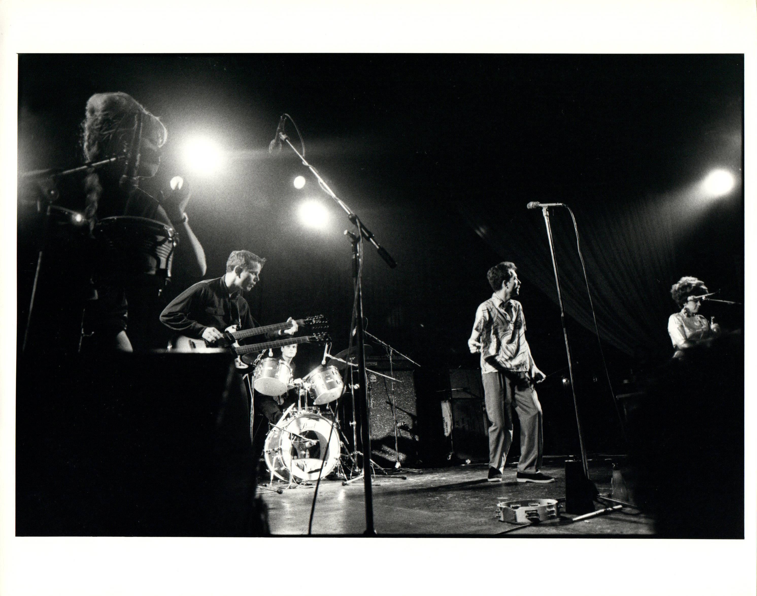 Paul Canty Black and White Photograph - The B-52s on Stage Vintage Original Photograph
