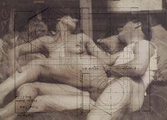 Contemporary sensual, erotic photograph of nude man & woman from historic image