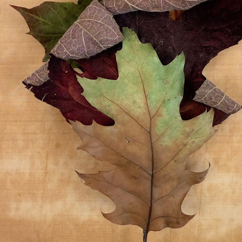 Framed #0231: minimalist nature still-life leaf photograph w/ green, earth tones - Contemporary Photograph by Paul Cava