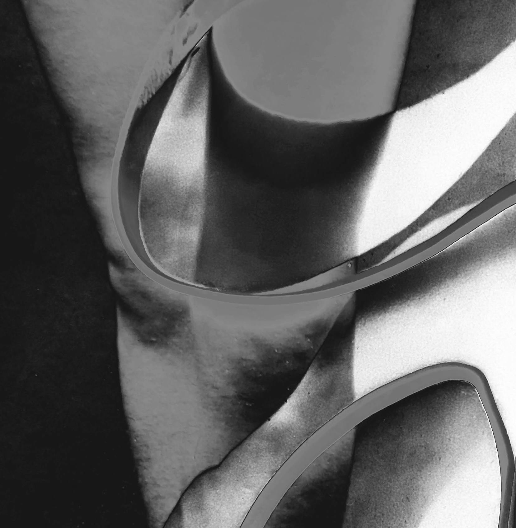 Untitled 0607: abstract montage photograph w/ legs, feet, black & white patterns - Abstract Photograph by Paul Cava