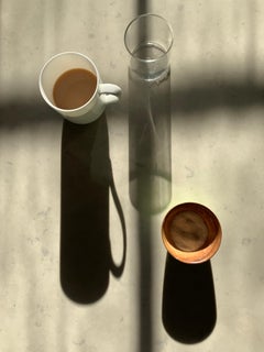 Untitled 1994: still life photograph w/ coffee cups & abstract shadow patterns