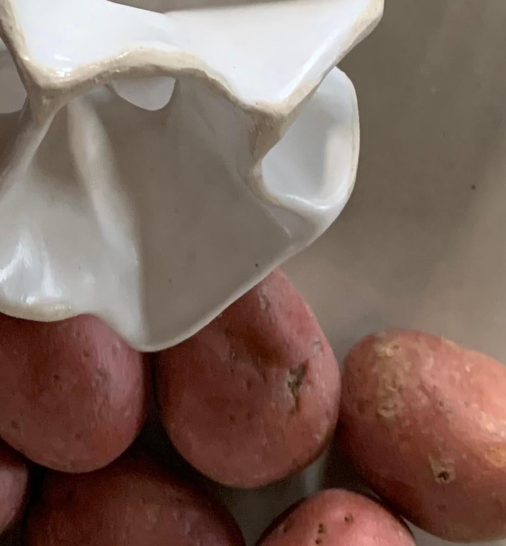 Senza titolo 2322: fotografia di natura morta con piede di fusione bianco, corno, osso e patate - Photograph di Paul Cava