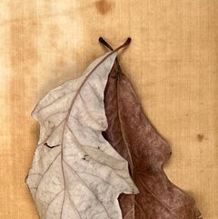 Senza titolo #3557 dalla serie "Leaves": fotografia di nature morte con foglie e oro