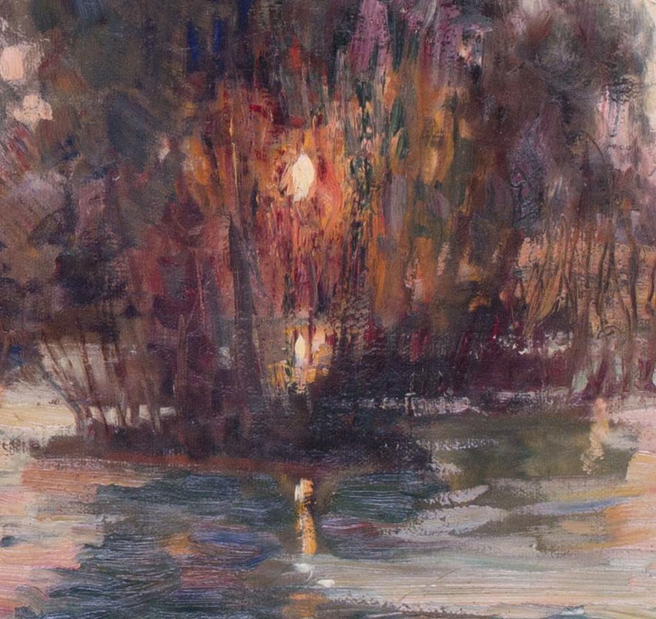 1914 Französisches impressionistisches Landschaftsgemälde des Flusses Rhone in Avignon – Painting von Paul Cazot