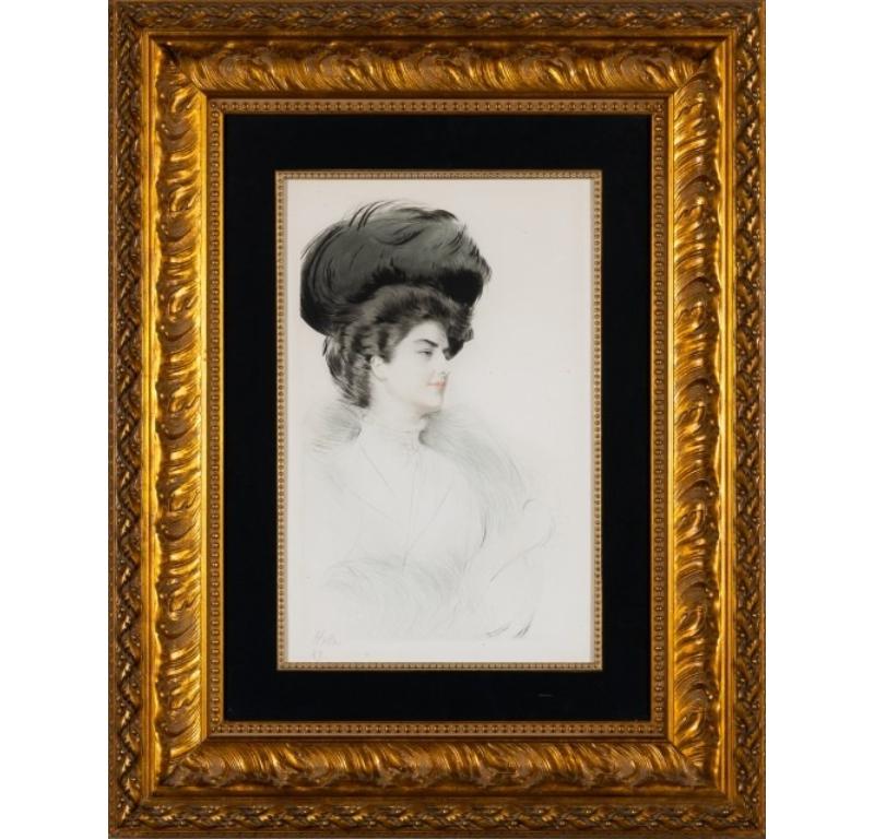 Busto di giovane donna di profilo - Painting di Paul César Helleu