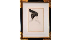 "Dame a la Toque", fabulous drypoint etching by Paul Cesar Helleu